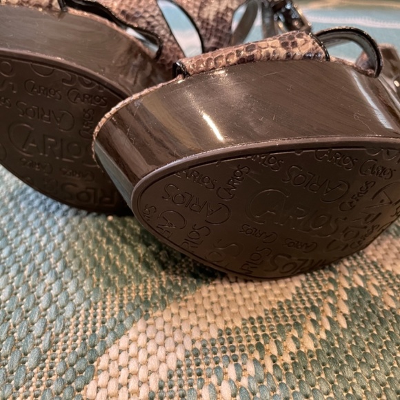 Carlos Santana Snake Print Platform Heels Sz 7 - Picture 5 of 11